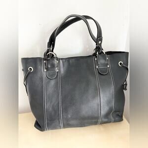 Vintage Kate spade black leather tote bag shoulder bag school work